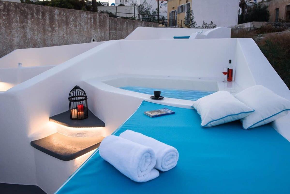 Апартаменты Santorini Traditional Apt With Private Hot Tub Тира Экстерьер фото
