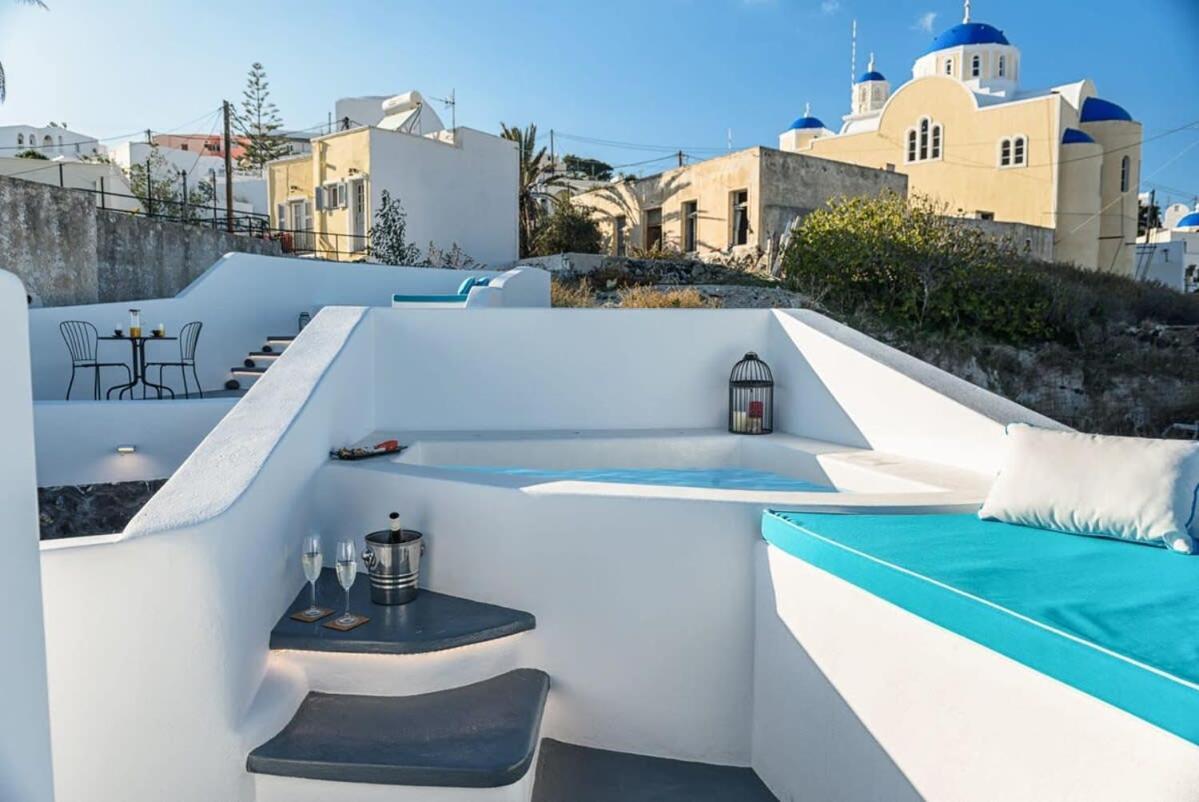 Апартаменты Santorini Traditional Apt With Private Hot Tub Тира Экстерьер фото