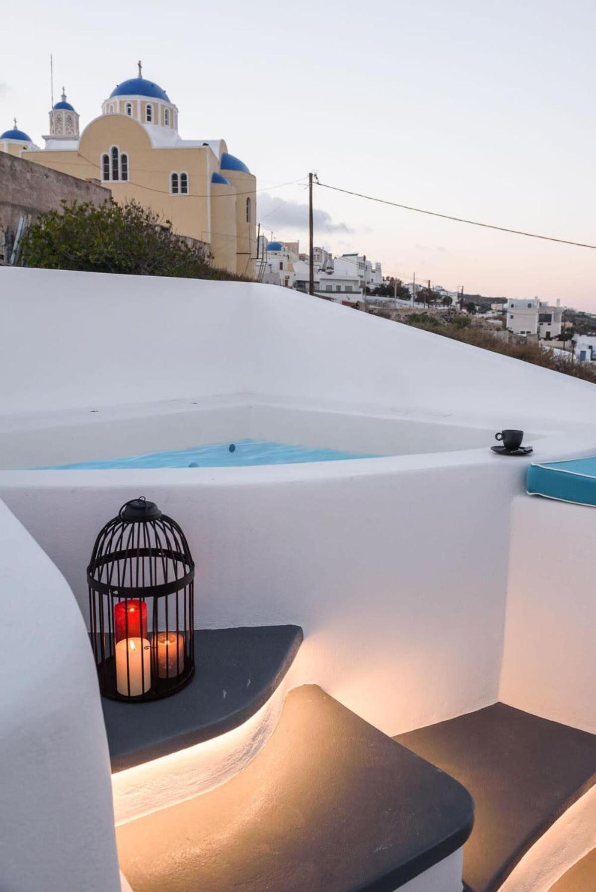 Апартаменты Santorini Traditional Apt With Private Hot Tub Тира Экстерьер фото